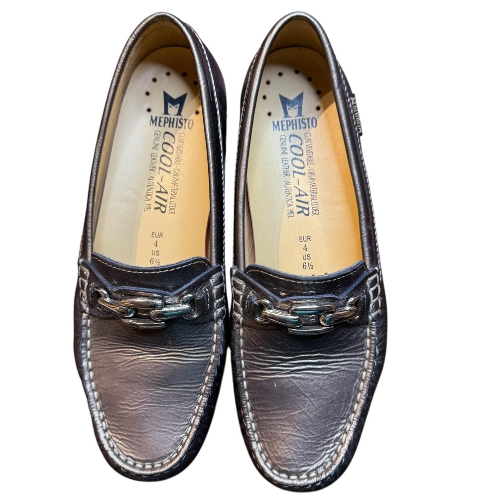 Mephisto Shoes Womens Size 6.5 Black Leather Cool-Air Loafers Horsebit Slip-On